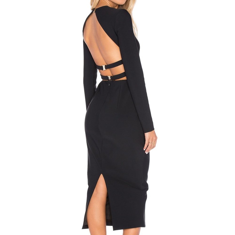 Misha Collection 'Demetria' open back midi dress